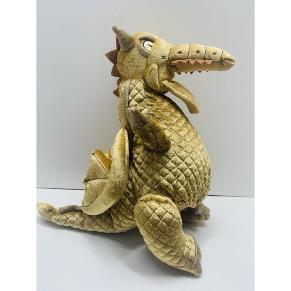 Wicked the Musical Gold Dragon 11" Plush Hand Puppet Time Clock Stuffed Animal - Picture 11 of 11